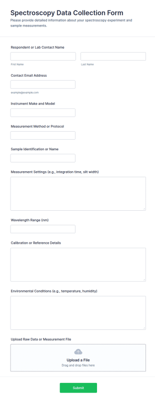 Spectroscopy Data Collection Form Template