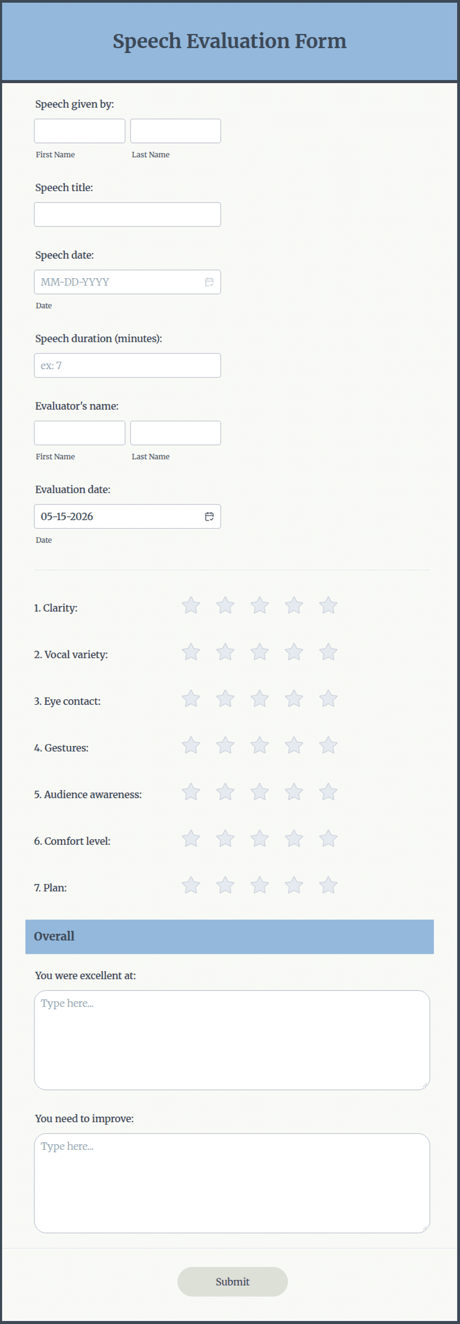 Slp Eval Note Examples Speech Evaluation Sheet Intake Forms | Smart Speech Therapy