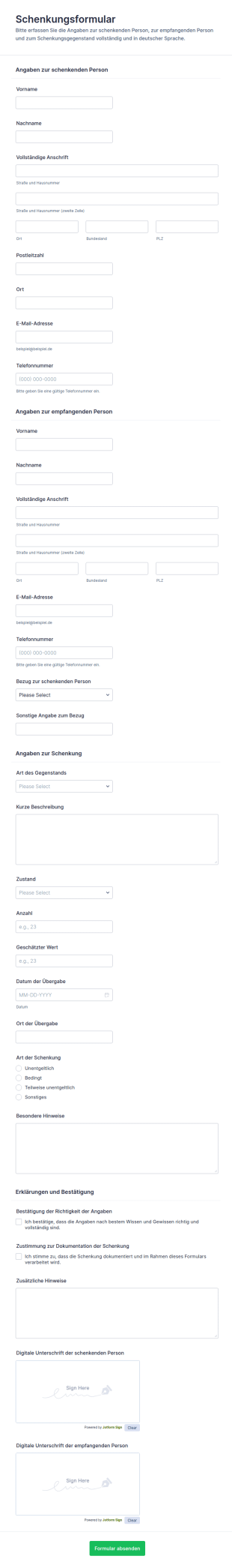 Spendenaktion Formular