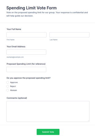 Spending Limit Vote Form Template
