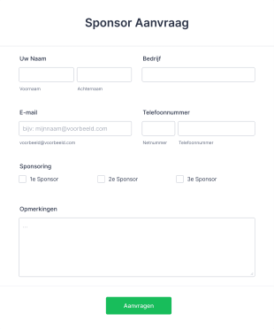 Sponsor Aanvraagformulier