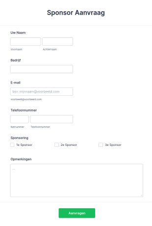 Sponsor Aanvraagformulier