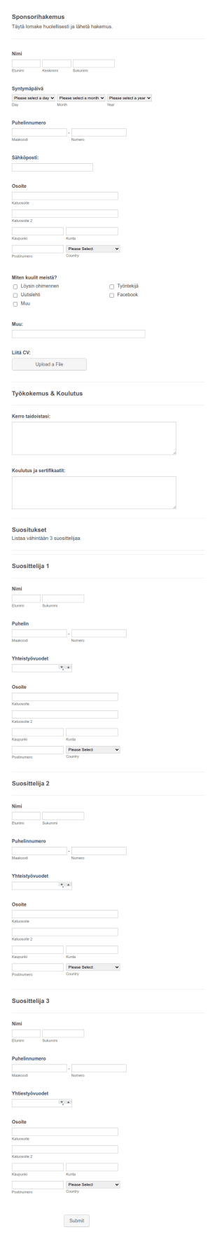 Sponsorihakemus