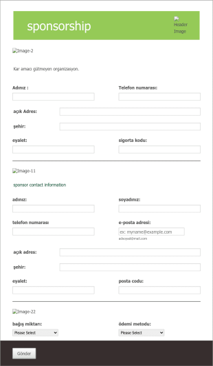 Sponsorluk Form Template