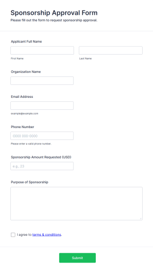 Sponsorship Approval Form Template