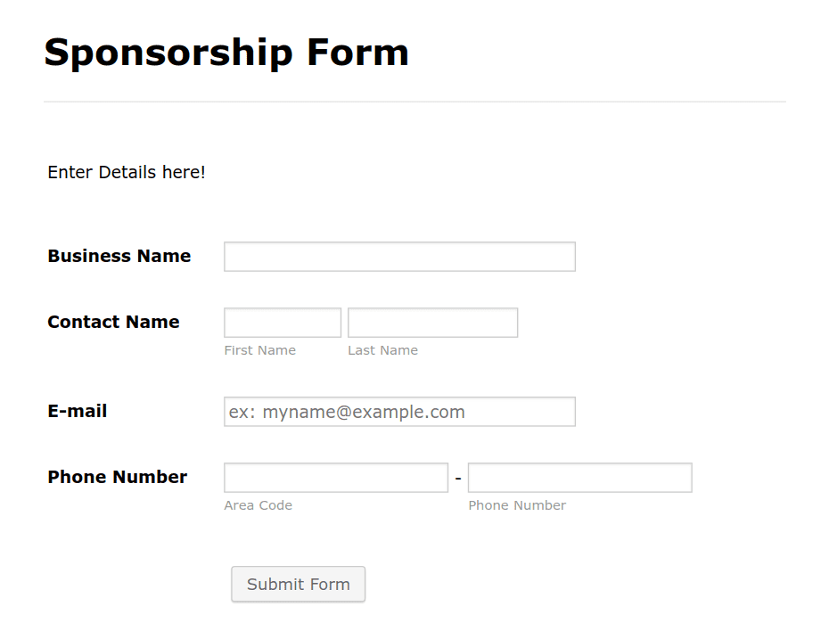 Sponsorship Collection Form Template | Jotform