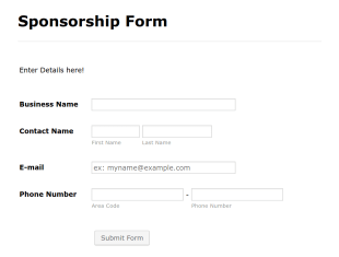 Sponsorship Collection Form Template