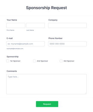 Sponsorship Request Form Template