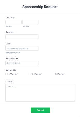 Sponsorship Request Form Template
