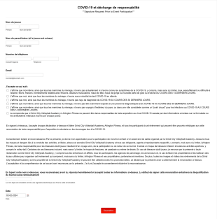 Sports COVID 19 Et Libération De L'exonération De Responsabilité