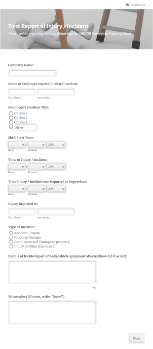 Sports Injury Report Form Template