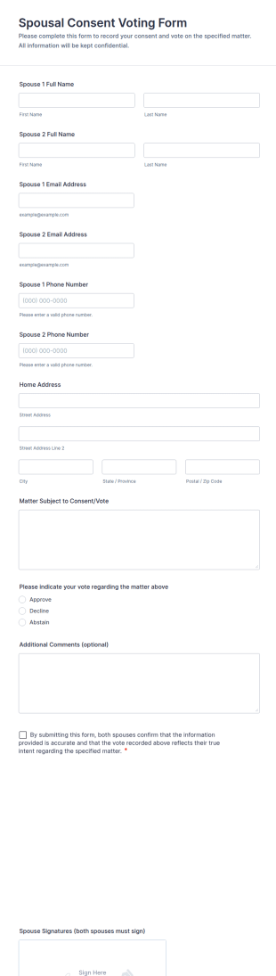 Spousal Consent Voting Form Template