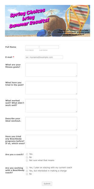Spring Choices Bring Summer Results Form Template