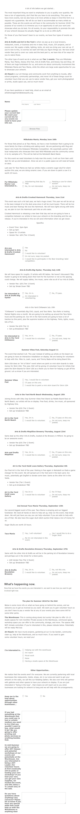 Spring Event Sign Up Form Template