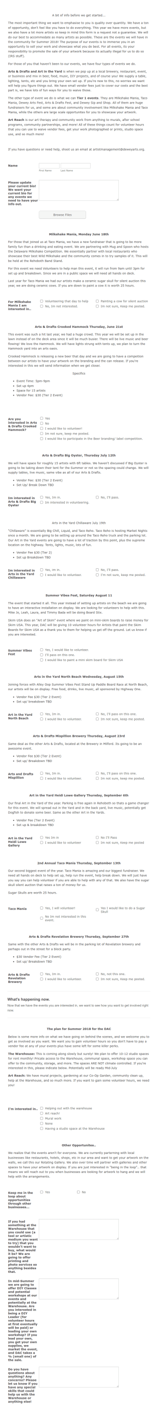 Spring Event Sign Up Form Template