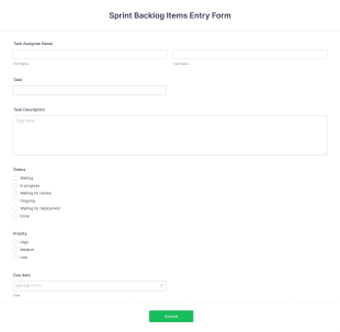 Sprint Backlog Template | Jotform