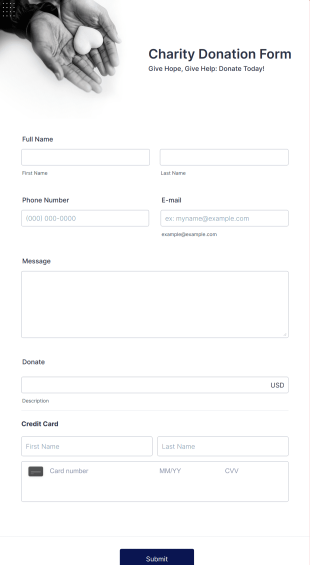 Square Charity Donation Form Template