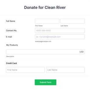 Square Donate For Clean River Form Template