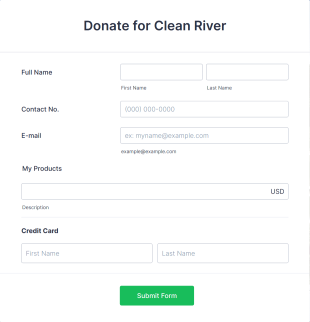 Square Donate For Clean River Form Template