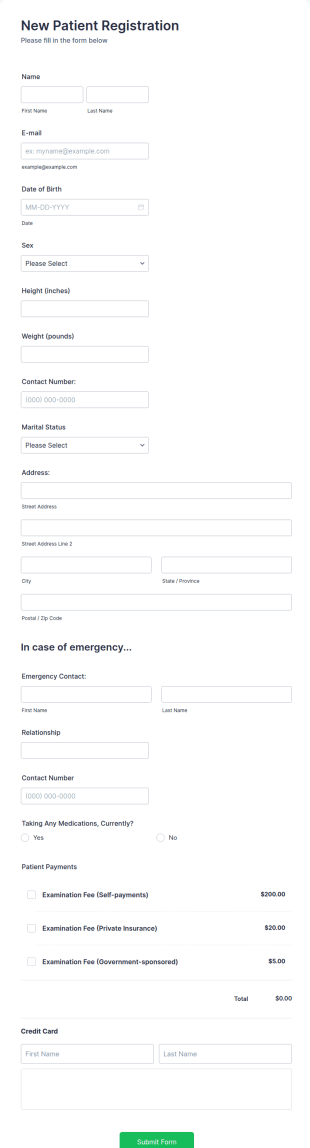 Square Registration Form Template