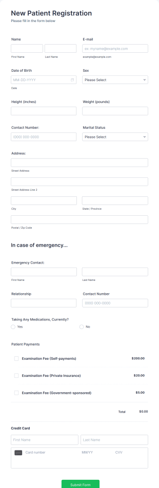 Square Registration Form Template