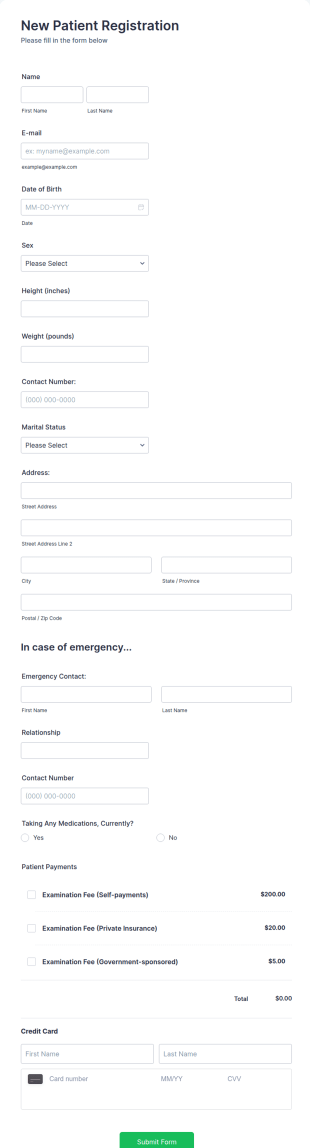 Square Registration Form Template