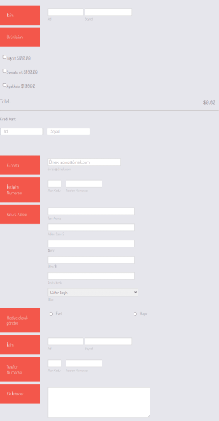Square Ürün Sipariş Form Template