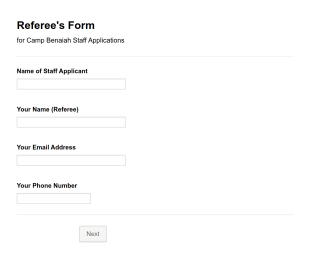 Staff Reference Form Template