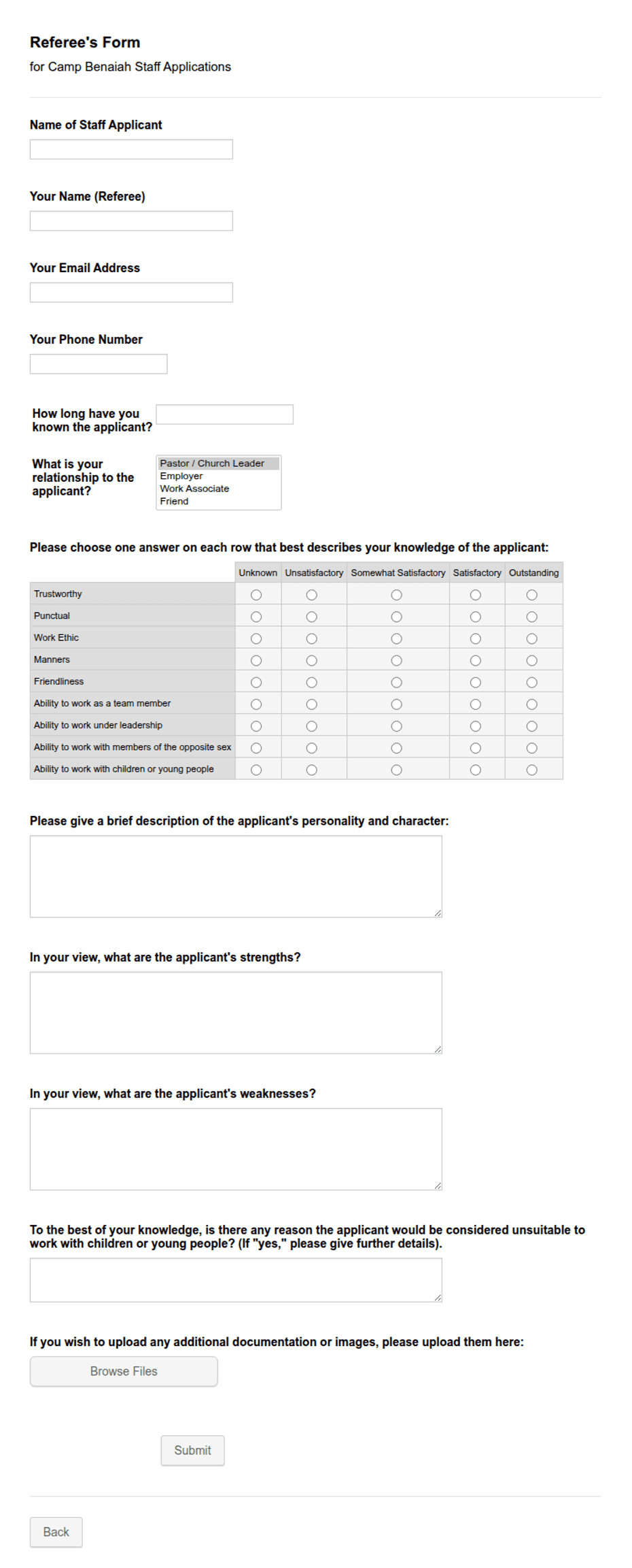 Staff Reference Form Template | Jotform