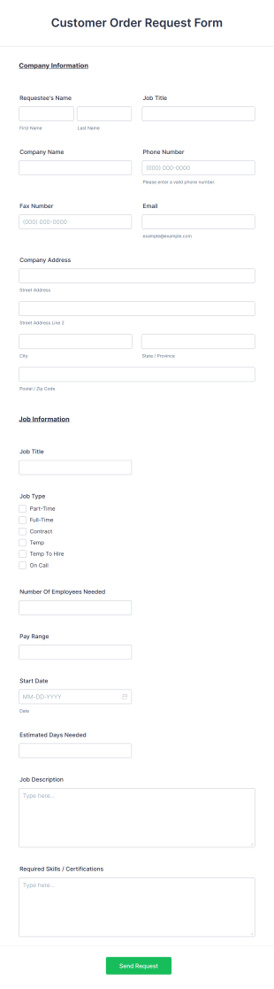 Staff Request Form Template