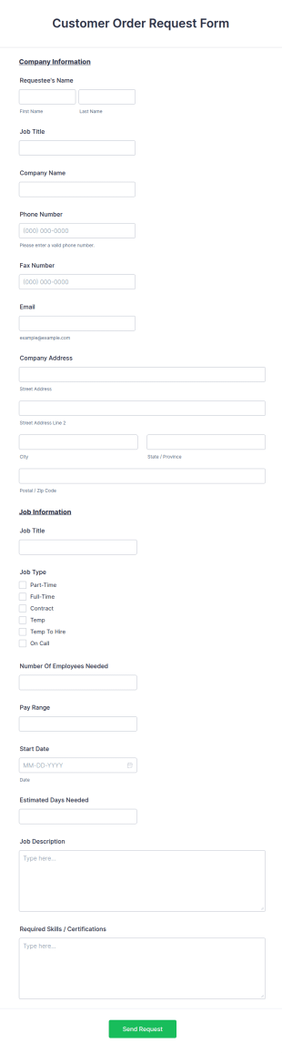 Staff Request Form Template
