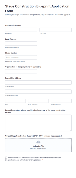 Stage Construction Blueprint Application Form Template