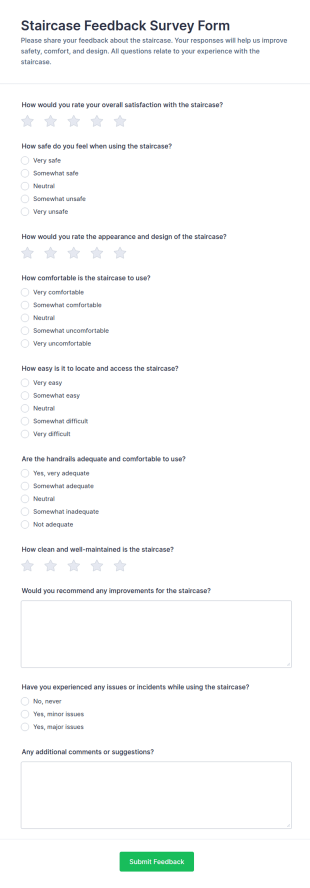 Staircase Feedback Survey Form Template