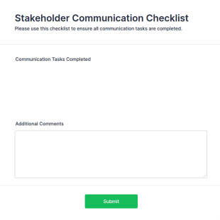Stakeholder Communication Checklist Form Template
