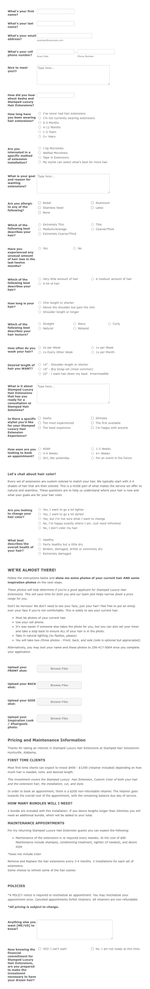 Stamped Extension Pre Consultation Form Template