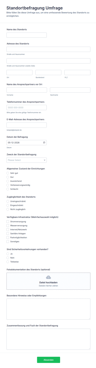 Standortbefragung Umfrage
