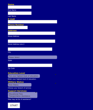 Start With More Information Form Template