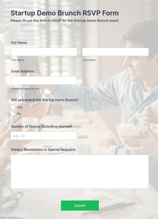 Startup Demo Brunch RSVP Form Template