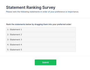 Statement Ranking Survey Form Template