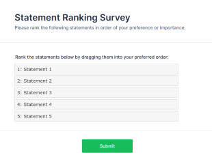Statement Ranking Survey Form Template