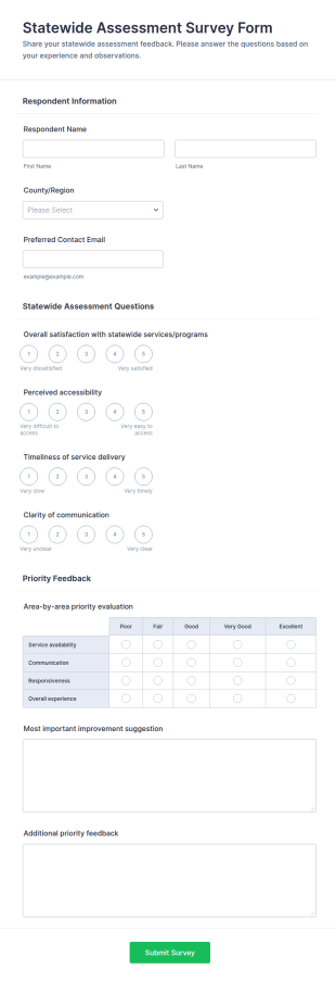 Statewide Assessment Survey Form Template