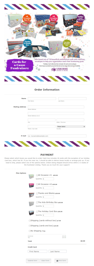 Stationary Order Form Template