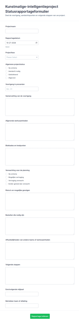 Statusrapport AI Project Form