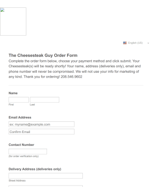 Steak Order Form Template