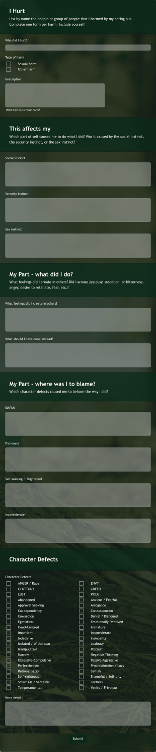 Step 4 Harms Inventory Form Template