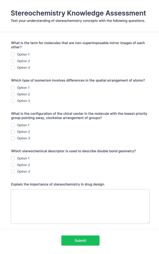Stereochemistry Knowledge Assessment Form Template