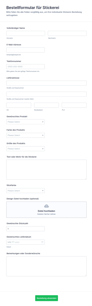 Stickerebestellformular