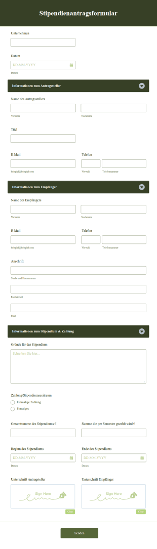 Stipendienantragsformular