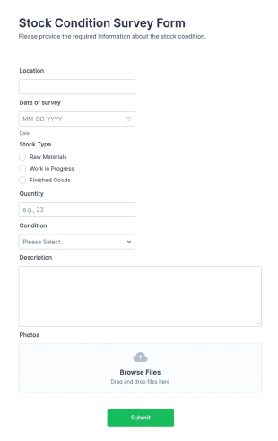 Stock Condition Survey Form Template
