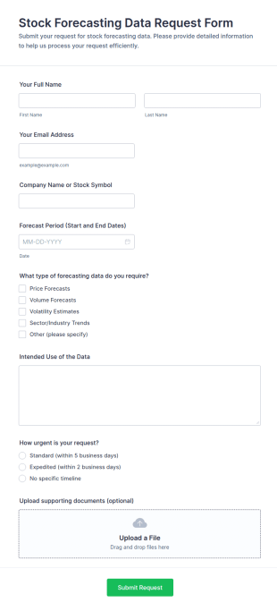 Stock Forecasting Data Request Form Template